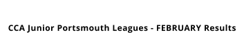 CCA Junior Portsmouth Leagues - FEBRUARY Results